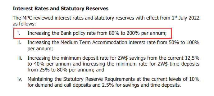 （来源：津巴布韦储备银行）